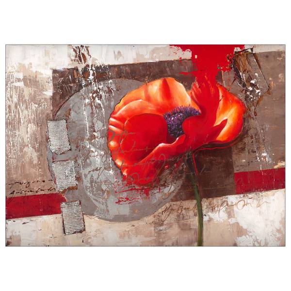 Afbeelding Red Power bruin - rood - zilver - plaatmateriaal op houtbasis - papier - 116 x 84 x 2.4 cm