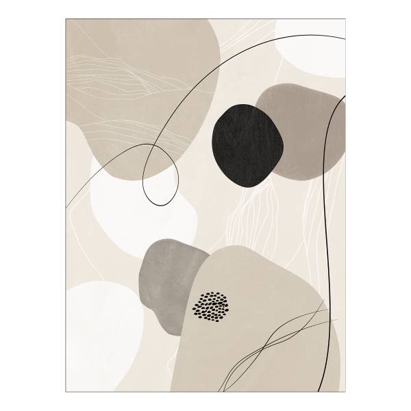 Leinwandbild Stone Surface Beige - Schwarz - Grau - Holzwerkstoff - Papier - 57 x 77 x 2 cm