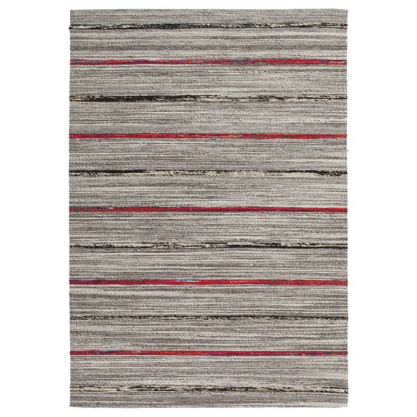 Kurzflorteppich Duarte 110 Grau / Rot - 160 x 230 cm