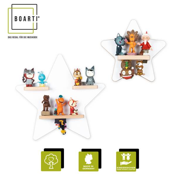 Regal Boarti für Hörfiguren - Sterne Weiß