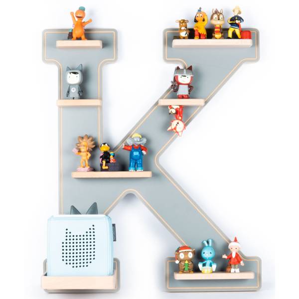 Étagère Boarti figurines K Gris / décor chêne