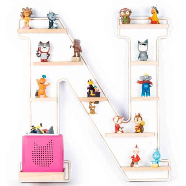 Open kast Boarti v. luisterfiguren - N wit/eikenlook