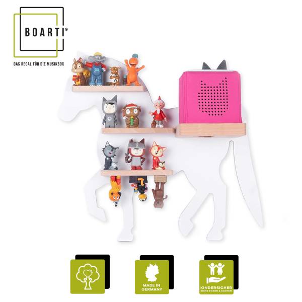 Regal Boarti für Hörfiguren - Pferd Weiß / Eiche Dekor