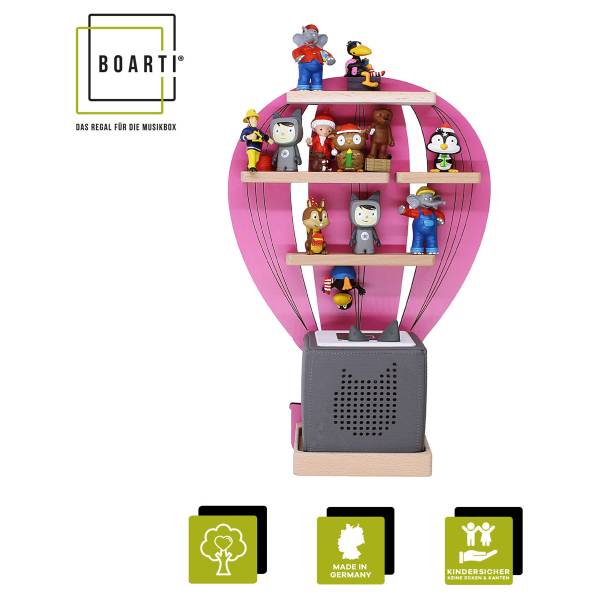 Regal Boarti für Hörfiguren - Luftballon Pink / Eiche Dekor