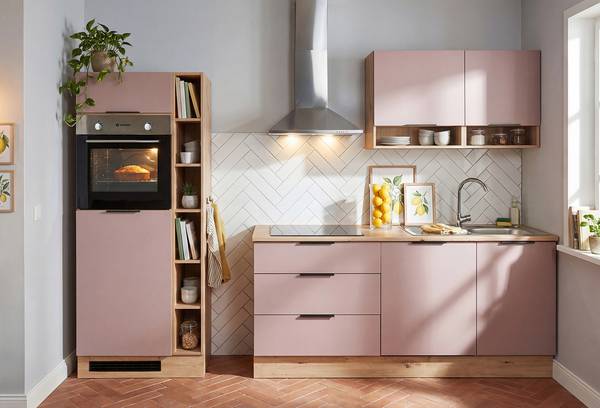 Autarke Küchenzeile Kalcu 270 cm Mauve - Ohne Elektrogeräte