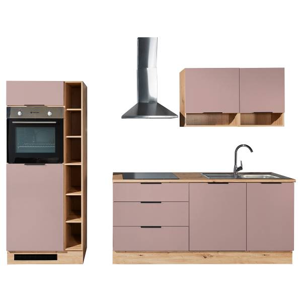 Autarke Küchenzeile Kalcu 270 cm Mauve - Ohne Elektrogeräte
