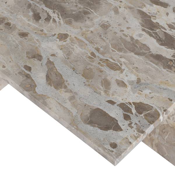 Set di 2 tavolini da salotto PUEL marmo grigio-marrone