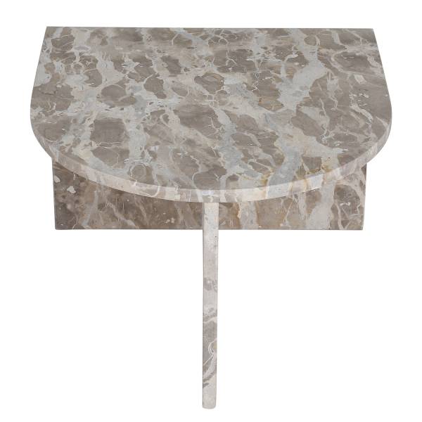 Couchtisch-Set PUEL halbrund 2er-Set Marmor Graubraun