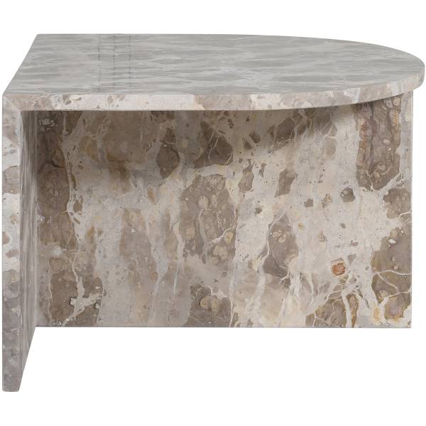 Couchtisch-Set PUEL halbrund 2er-Set Marmor Graubraun