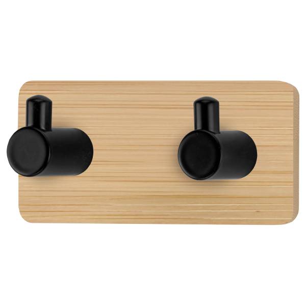 Wandhaken Bamboo Pin Hook Duo Beige - Bambus - Eisen - 12 x 4.5 x 3.6 cm