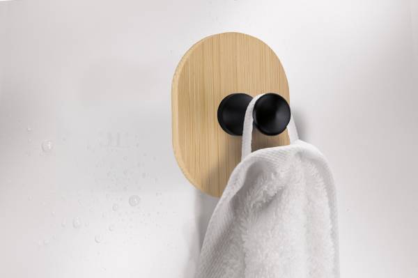 Wandhaak Bamboo Hook One beige - bamboe - ijzer - 6 x 4.5 x 3.6 cm