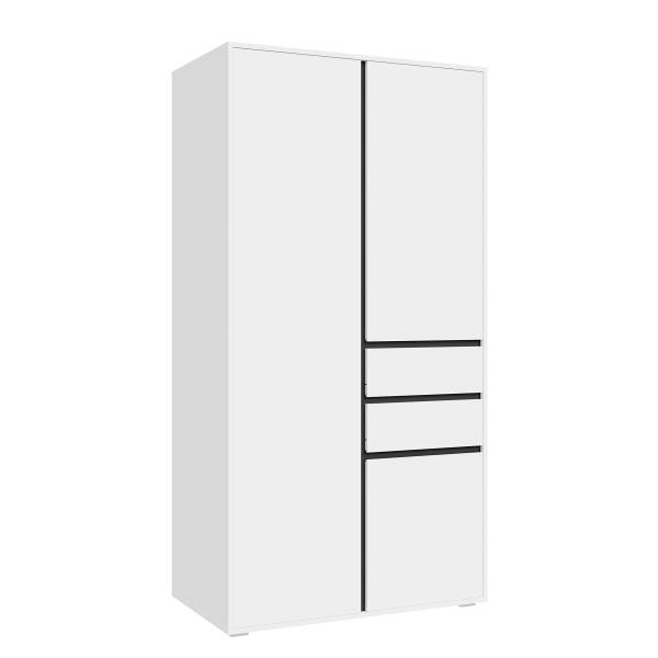 Drehtürenschrank Falun Weiß - Breite: 100 cm
