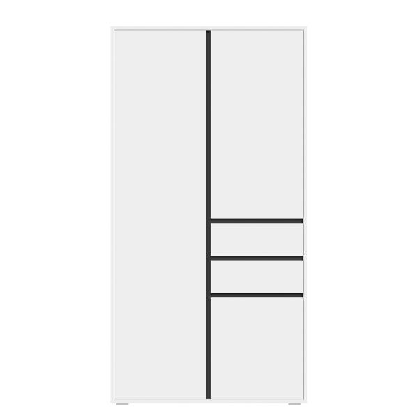Drehtürenschrank Falun Weiß - Breite: 100 cm
