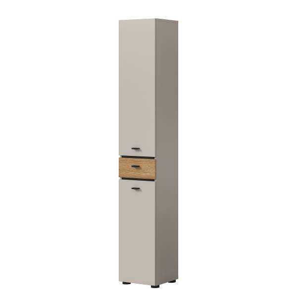 Hochschrank Aqua 32 cm breit Kaschmir / Eiche Evoke Dekor