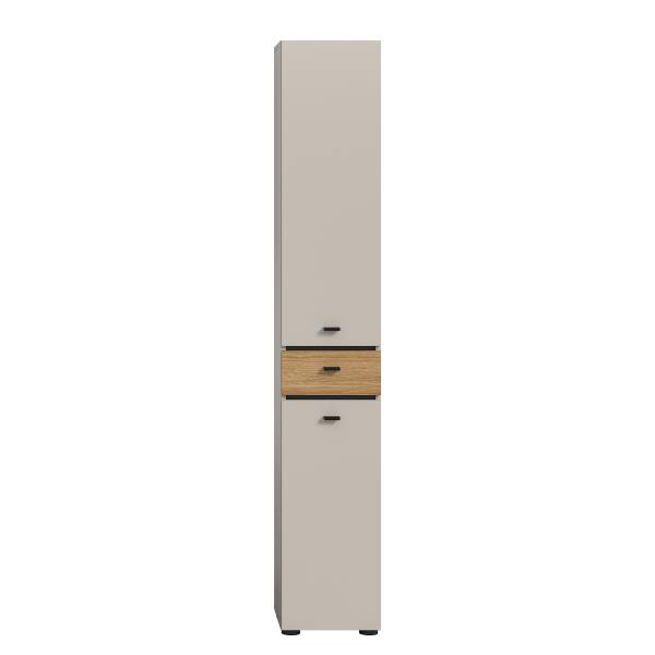 Hochschrank Aqua 32 cm breit Kaschmir / Eiche Evoke Dekor