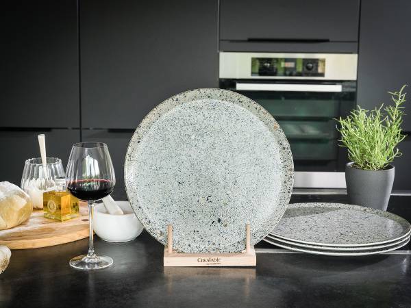Pizzabord Stone Collection steengoed - grijs
