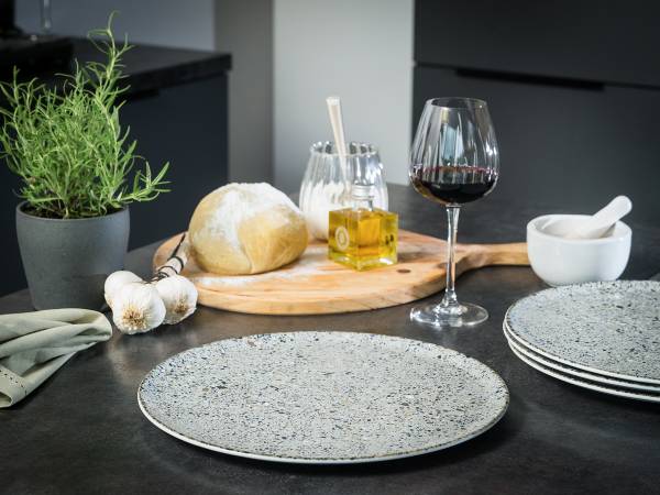 Pizzabord Stone Collection steengoed - grijs