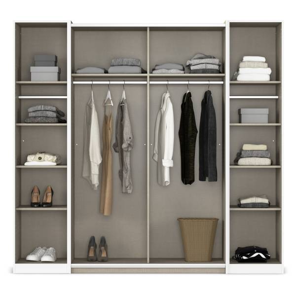 Kombischrank Kronach mit Spiegel Eiche Artisan Dekor - Breite: 268 cm - Silber - 1 Spiegeltür