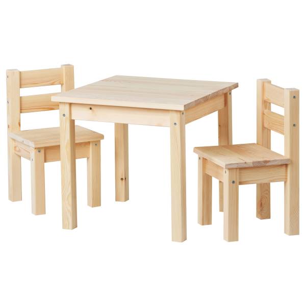 Spieltisch-Set Mads 3-teilig Kiefer Natur
