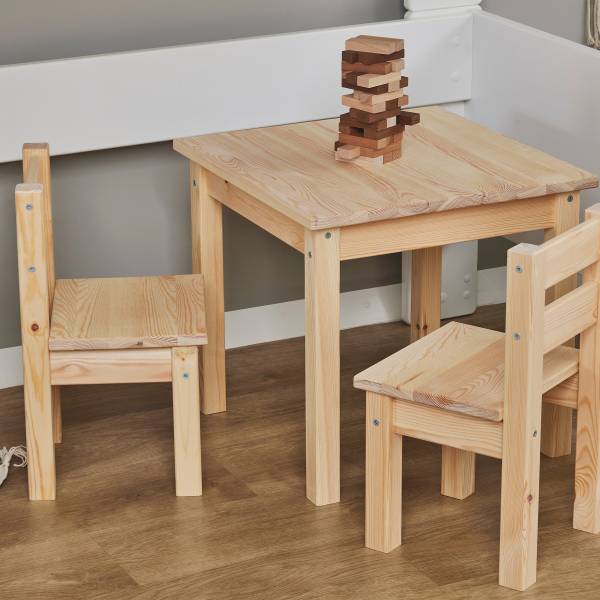 Spieltisch-Set Mads 3-teilig Kiefer Natur