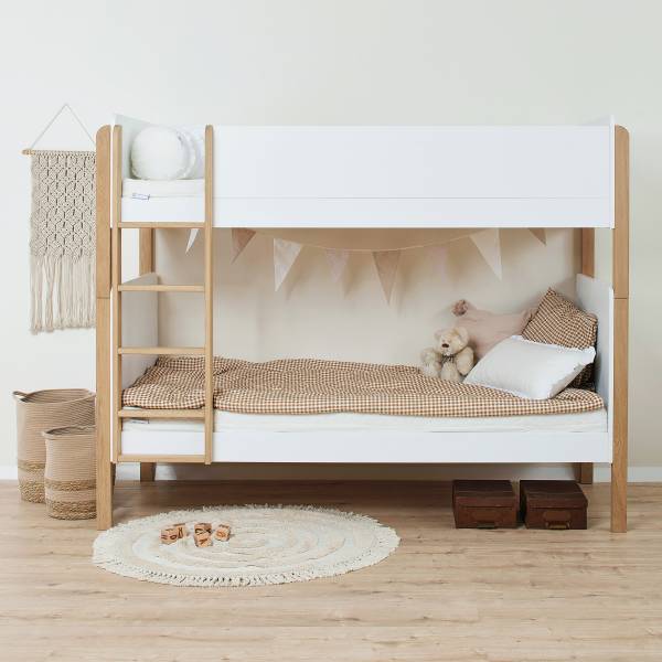 Etagenbett Blend Weiß / Eiche