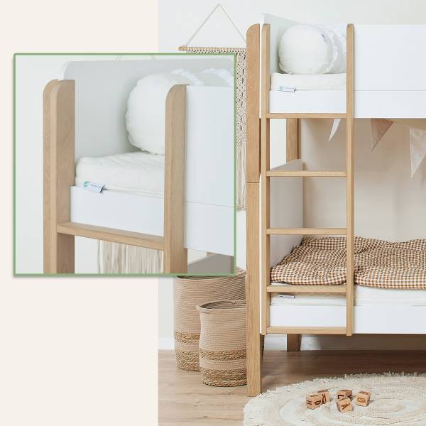 Etagenbett Blend Weiß / Eiche