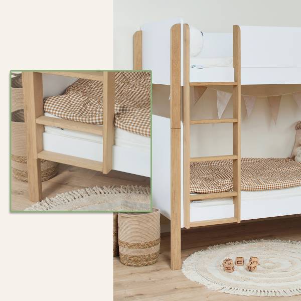 Etagenbett Blend Weiß / Eiche