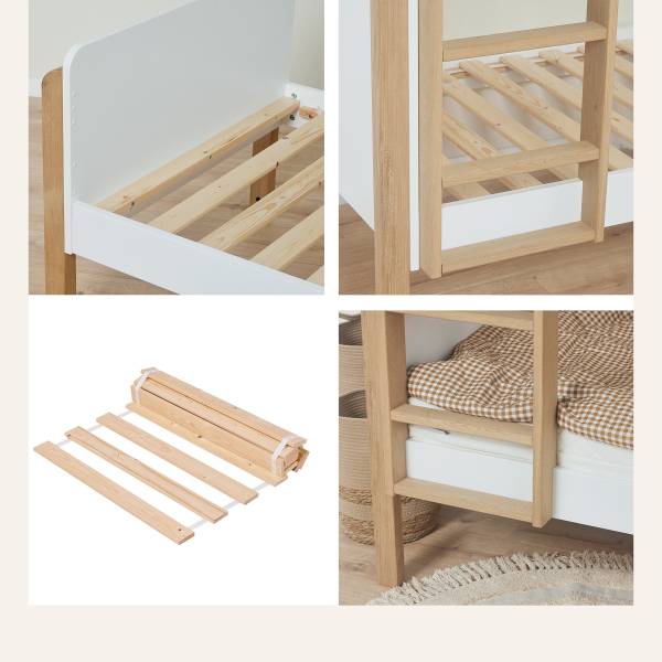Etagenbett Blend Weiß / Eiche