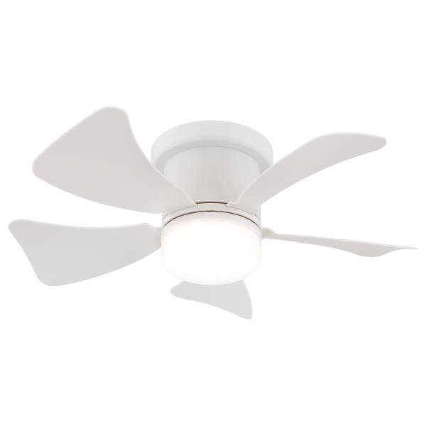 LED-Deckenventilator Hines Eisen - 1-flammig - Weiß
