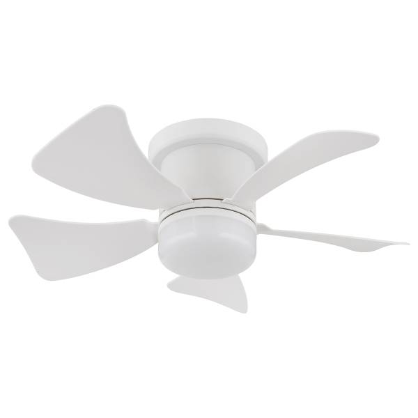 LED-Deckenventilator Hines Eisen - 1-flammig - Weiß