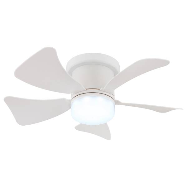LED-Deckenventilator Hines Eisen - 1-flammig - Weiß