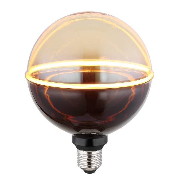 Ampoule LED Naima Verre coloré - Ambre / Noir mat