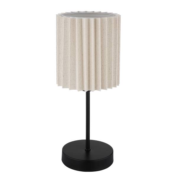 Tischleuchte Page Eisen / Textil - Beige - 1-flammig
