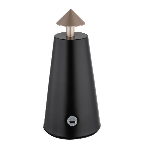 LED-tafellamp Liva ijzer/steengoed - 1-lichts - zwart/cappuccinokleurig