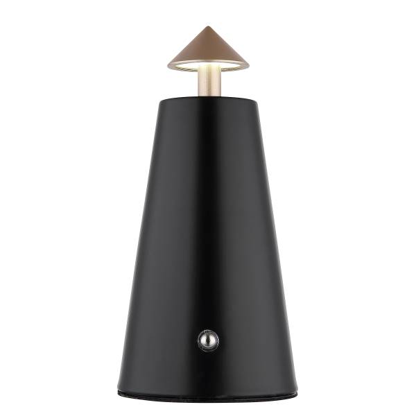 LED-tafellamp Liva ijzer/steengoed - 1-lichts - zwart/cappuccinokleurig