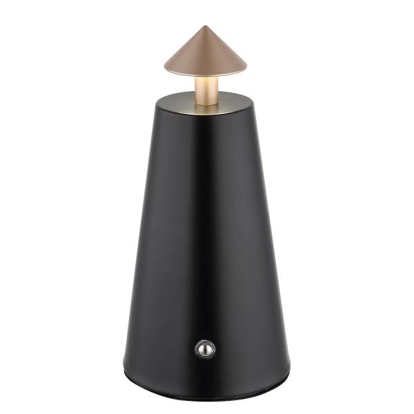LED-tafellamp Liva ijzer/steengoed - 1-lichts - zwart/cappuccinokleurig
