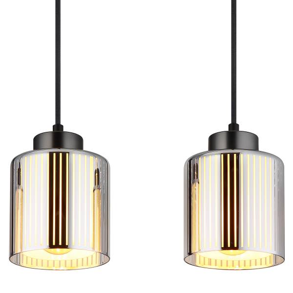 Hanglamp Felicia ijzer/opaalglas - zwart - Aantal lichtbronnen: 4