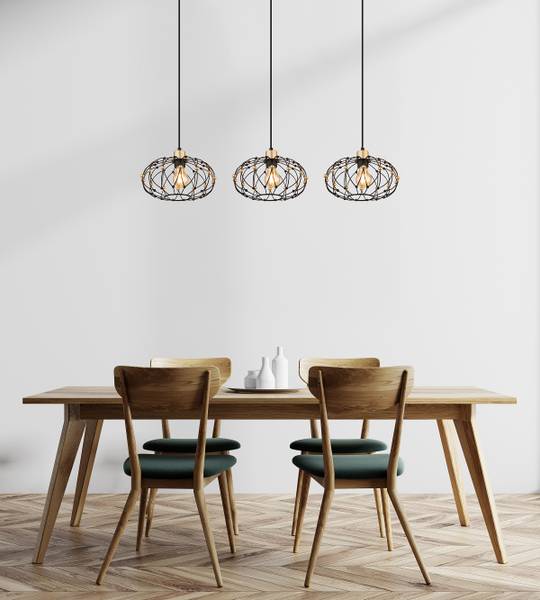 Pendelleuchte Greys Eisen - Schwarz / Gold - 3-flammig