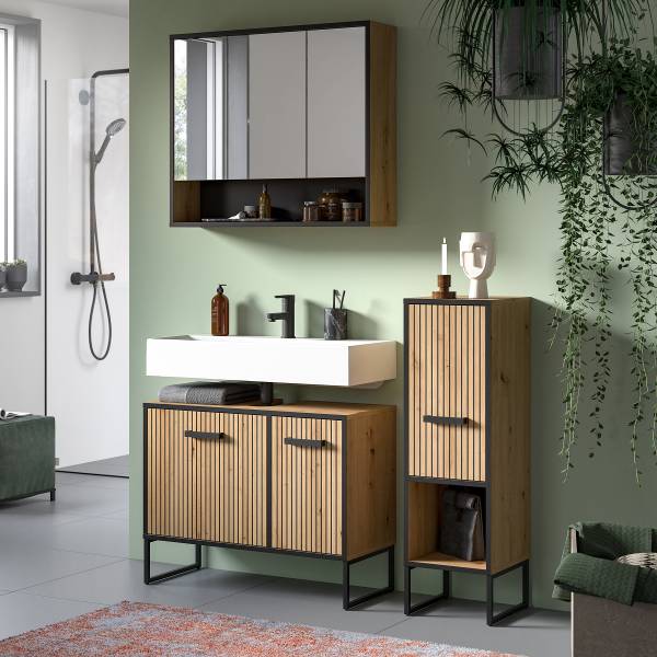Ensemble de salle de bain Dombo 3 Décor chêne artisan