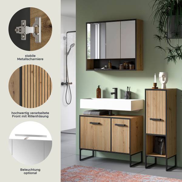 Ensemble de salle de bain Dombo 3 Décor chêne artisan