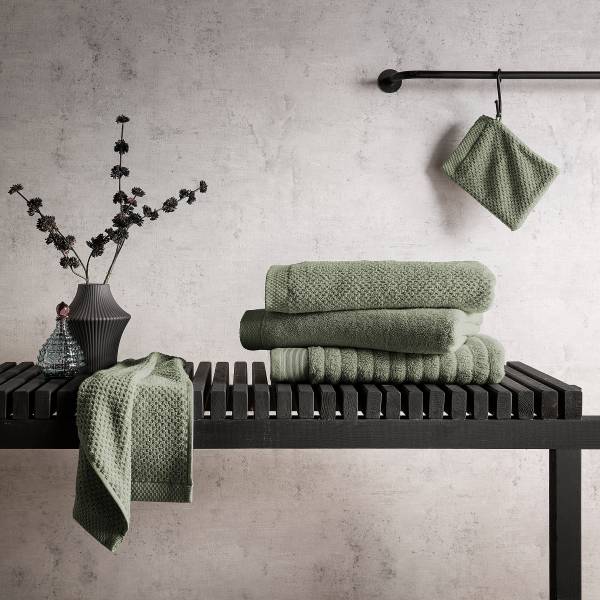 Serviette de plage Grant Éponge de coton - Vert olive