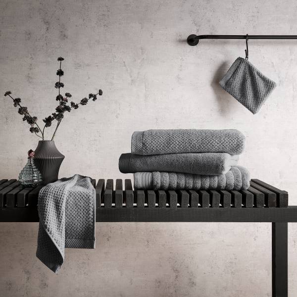 Handtuch Premium 2er-Set Baumwoll-Terry - Basalt