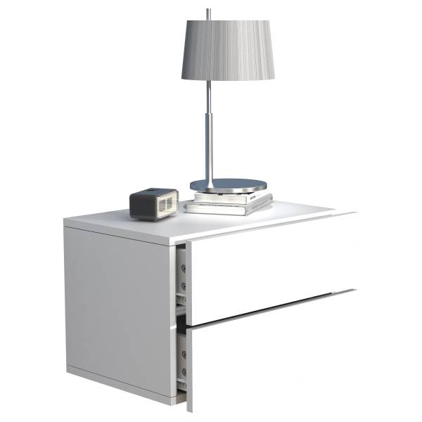 Hänge-Nachtkommode Usal L Weiß - Breite: 45 cm