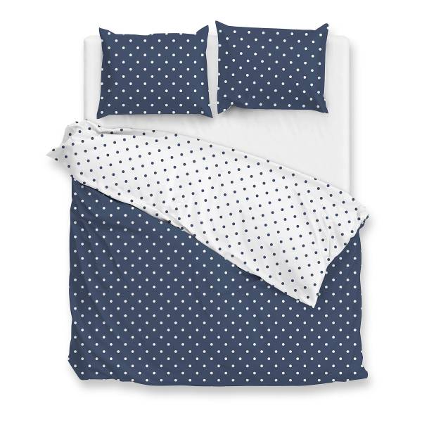 Renforcé-Bettwäsche Punta di Cotone Marineblau - 240 x 250 cm + 2 Kissen 60 x 70 cm