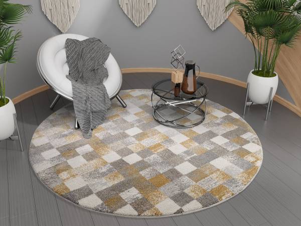 Tapis à poils courts Hydra Scale Rond Autre - 120 x 120 cm