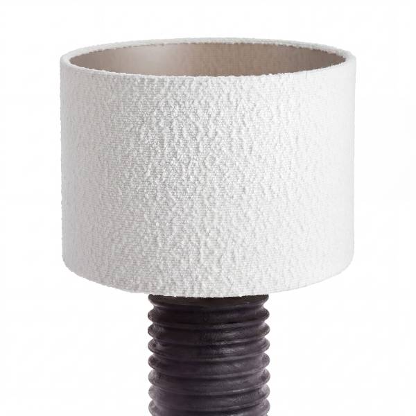 Lampe de table GROOVED Bois de manguier/polyester/polyacrylique/fer - noir/blanc - 1 lumière