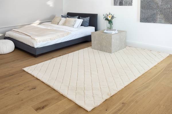 Hoogpolig vloerkleed Imala 125 crèmekleurig - 160 x 230 cm