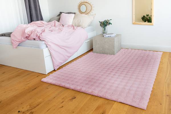 Tapis à poils longs Hailey 125 Rose - 160 x 230 cm