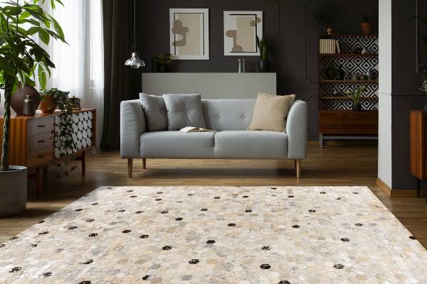 Tapis Lavin 1025 à poils courts Beige / Anthracite - 160 x 230 cm