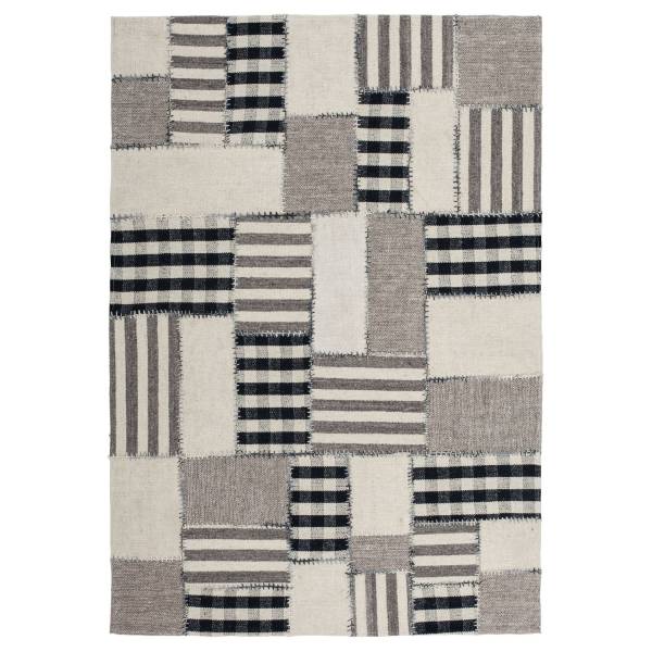 Laagpolig vloerkleed Liana 214 beige - grijs - katoen - wol - 160 x 1 x 230 cm